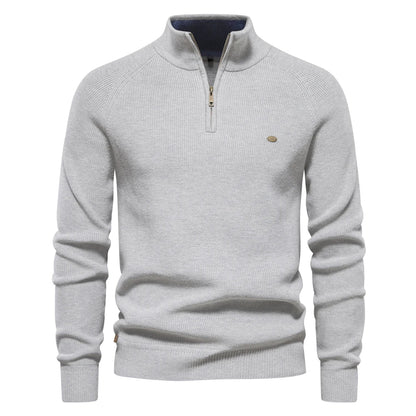 Herre Pullover med Halvlængde Lynlås - Moderne og Komfortabel Sweater til Fritid og Kontor 1