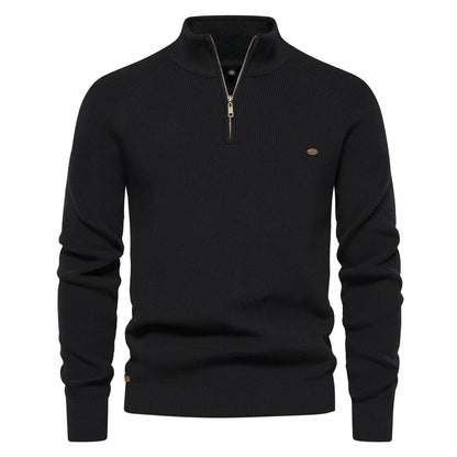 Herre Pullover med Halvlængde Lynlås - Moderne og Komfortabel Sweater til Fritid og Kontor 7