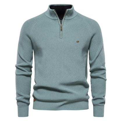 Herre Pullover med Halvlængde Lynlås - Moderne og Komfortabel Sweater til Fritid og Kontor 8