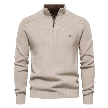 Herre Pullover med Halvlængde Lynlås - Moderne og Komfortabel Sweater til Fritid og Kontor 9