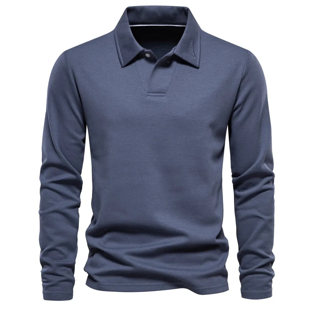 Herre Skjorte Casual 100% Bomuld Lange Ærmer Klassisk Design 1