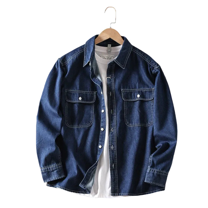 Herre Skjorte Denim Retro Stil - Afslappet Design til Mænd 0