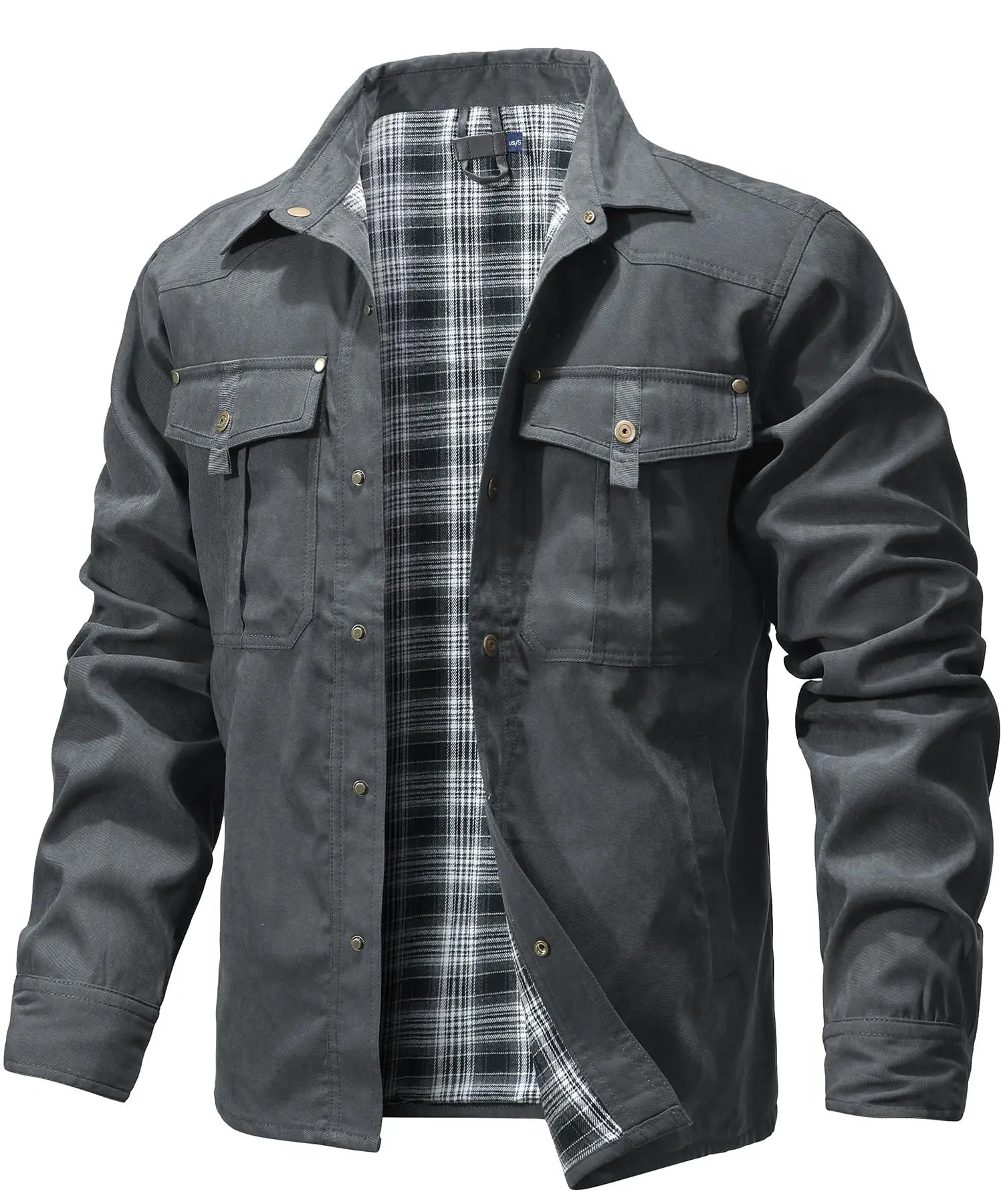 Herre Skjorte Jakke Flannel Lined Polyester Casual 10