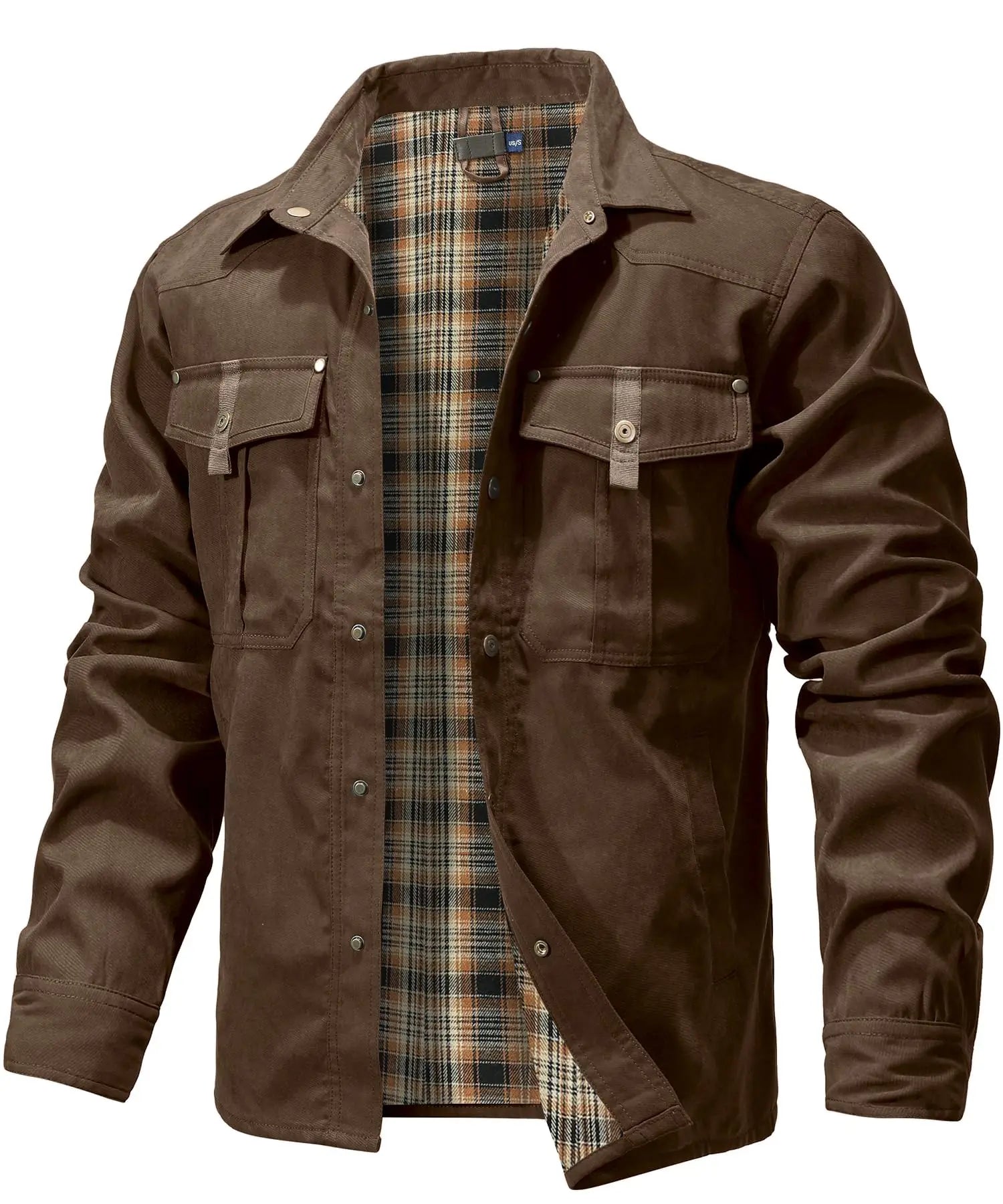 Herre Skjorte Jakke Flannel Lined Polyester Casual 6