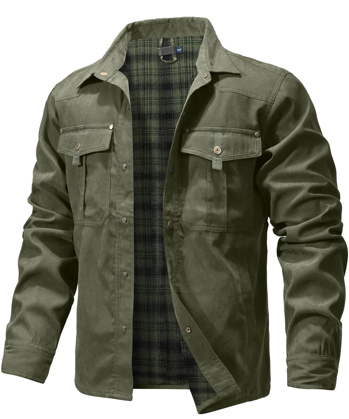 Herre Skjorte Jakke Flannel Lined Polyester Casual 7