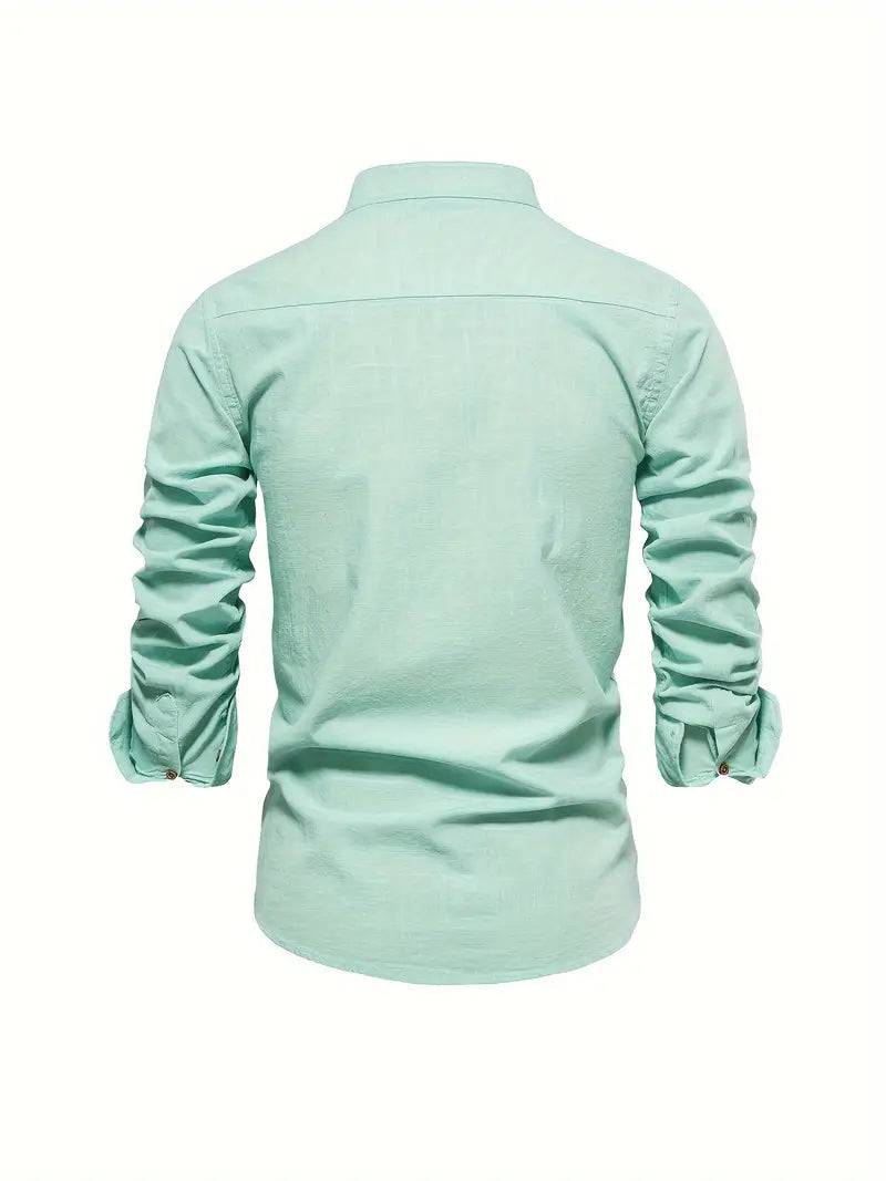 Herre Skjorte Knapper Tidløs Design 3