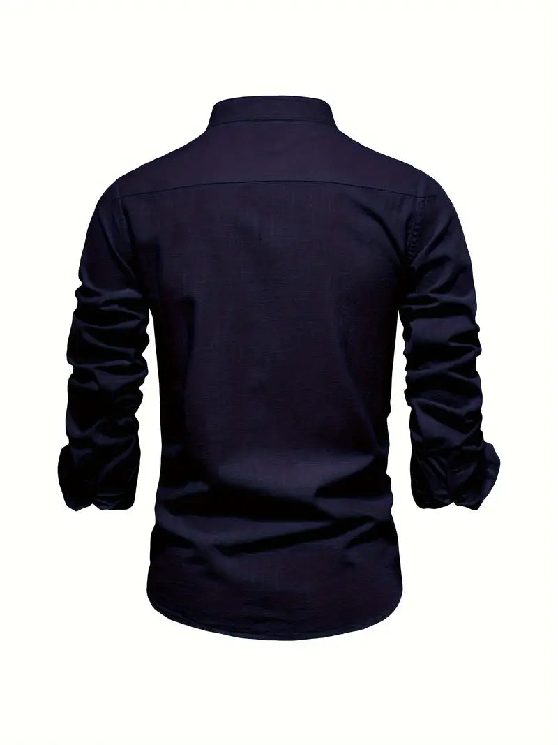 Herre Skjorte Knapper Tidløs Design 7