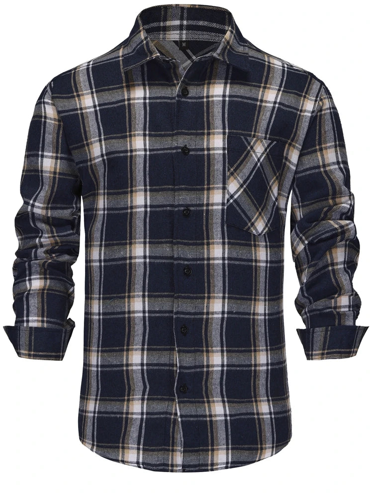 Herre Skjorte Langærmet Flannel Kato Klassisk Plaid 0