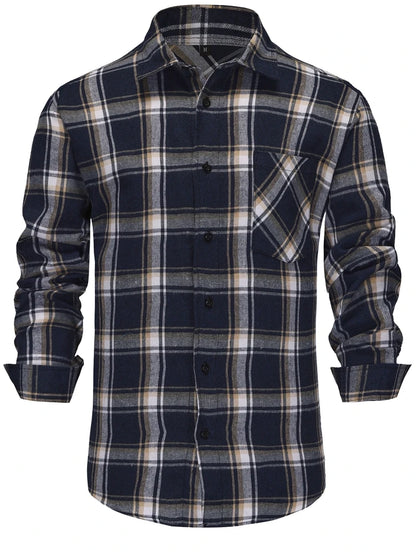 Herre Skjorte Langærmet Flannel Kato Klassisk Plaid 0