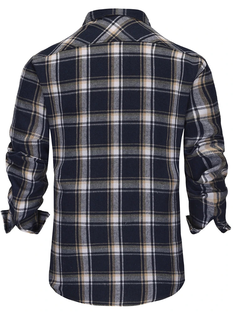 Herre Skjorte Langærmet Flannel Kato Klassisk Plaid 1