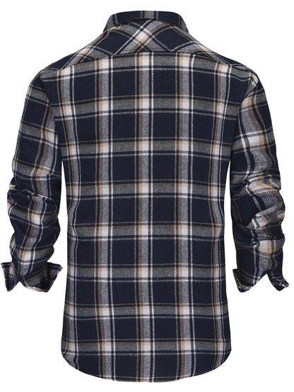 Herre Skjorte Langærmet Flannel Kato Klassisk Plaid 1