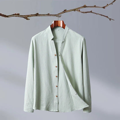 Herre Skjorte Langærmet Japansk Stil Minimalistisk Design 3