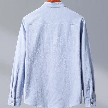 Herre Skjorte Langærmet Japansk Stil Minimalistisk Design 5