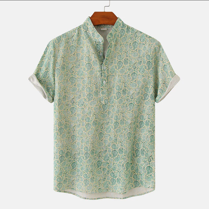 Herre Skjorte Med Blomsterprint Casual 2