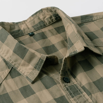 Herre Skjorte Plaid Langærmet 100% Bomuld Casual Komfort 3