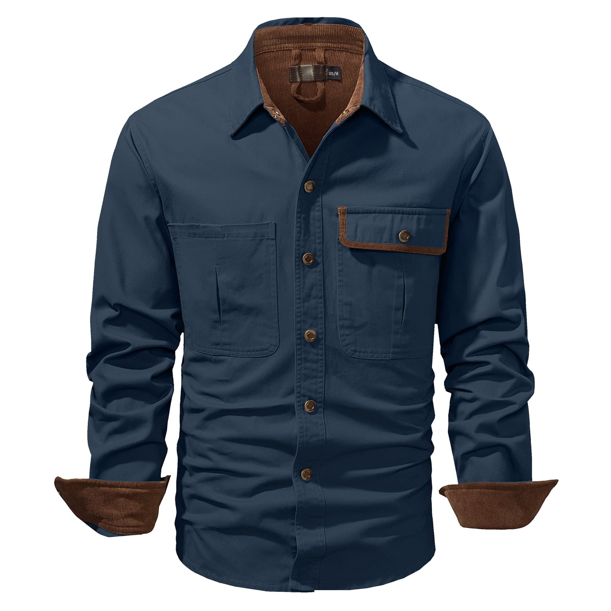 Herre Skjortejakke Dual-tone 100% Bomuld 4