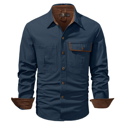 Herre Skjortejakke Dual-tone 100% Bomuld 4