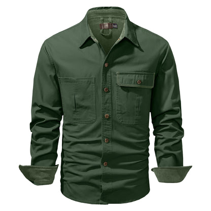 Herre Skjortejakke Dual-tone 100% Bomuld 6