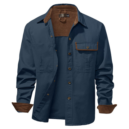 Herre Skjortejakke Dual-tone 100% Bomuld 8