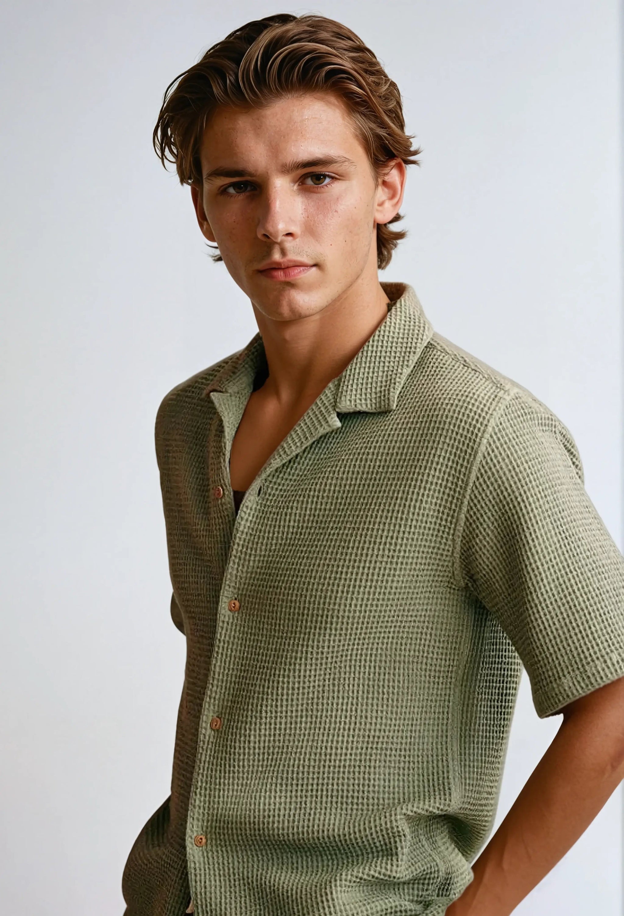 Herre Skjorter Casual Vaffelstil Moderne Design 2