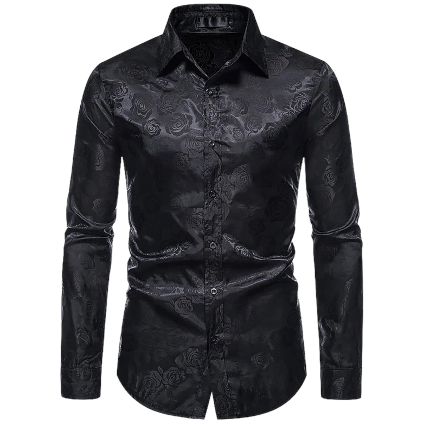 Herre Skjorter Langærmet Bomuld med Blomsterdetaljer 1