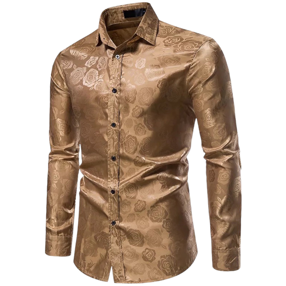 Herre Skjorter Langærmet Bomuld med Blomsterdetaljer 5