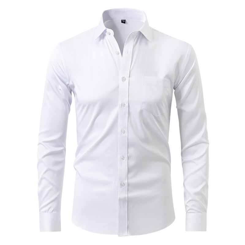 Herre Skjorter Smart Casual Slim Fit Stretchbart Åndbart Stof 11