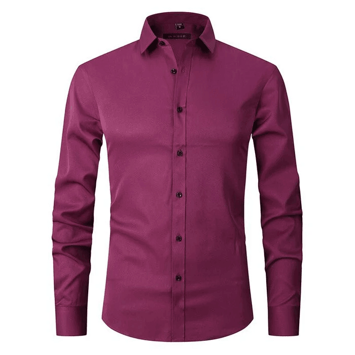 Herre Skjorter Smart Casual Slim Fit Stretchbart Åndbart Stof 5
