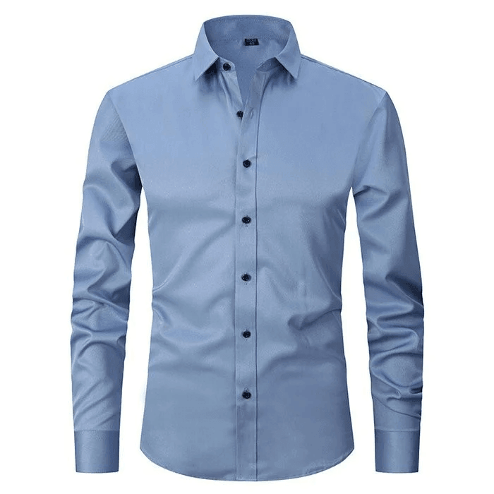 Herre Skjorter Smart Casual Slim Fit Stretchbart Åndbart Stof 6