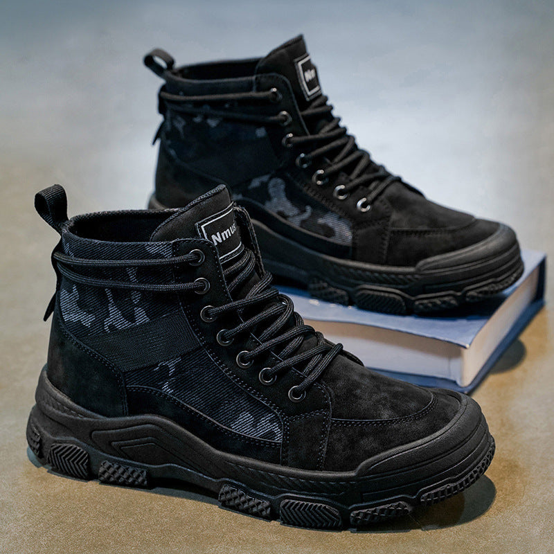 Herre Sneakers High-Cut Sporty Stil med Camouflagemønster 4