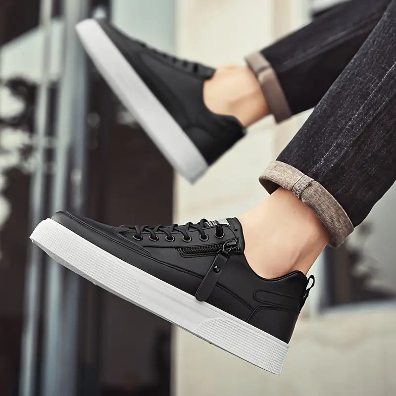 Herre Sneakers Slankt Design med Lynlås og Snørebånd 1