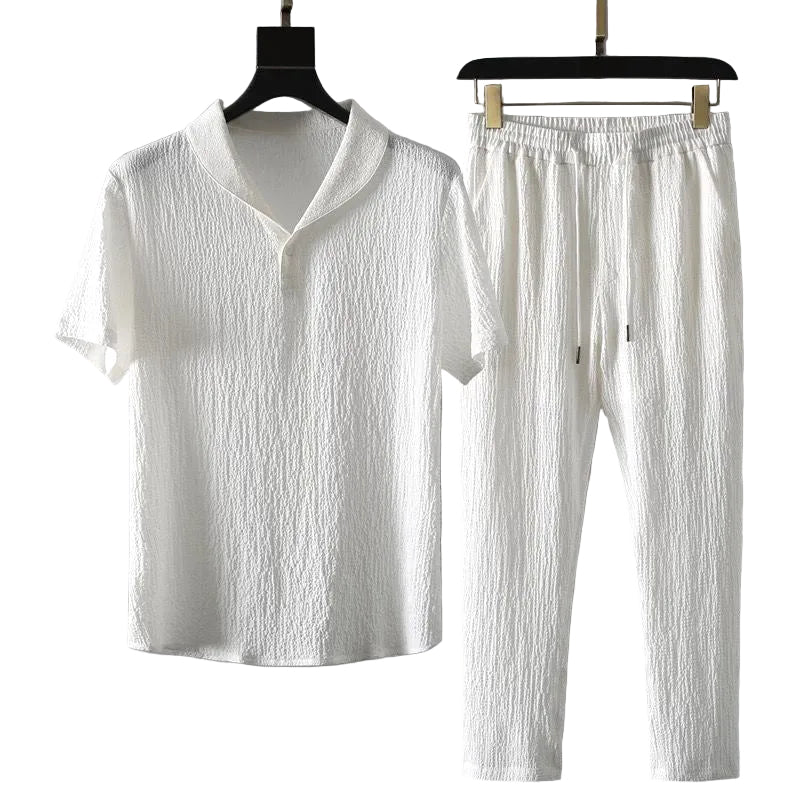 Herre Sommer Sæt Med Kortærmet Skjorte 0