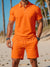 Herre Sommer Sæt Polo og Shorts i Ton-sur-Ton Struktur 2