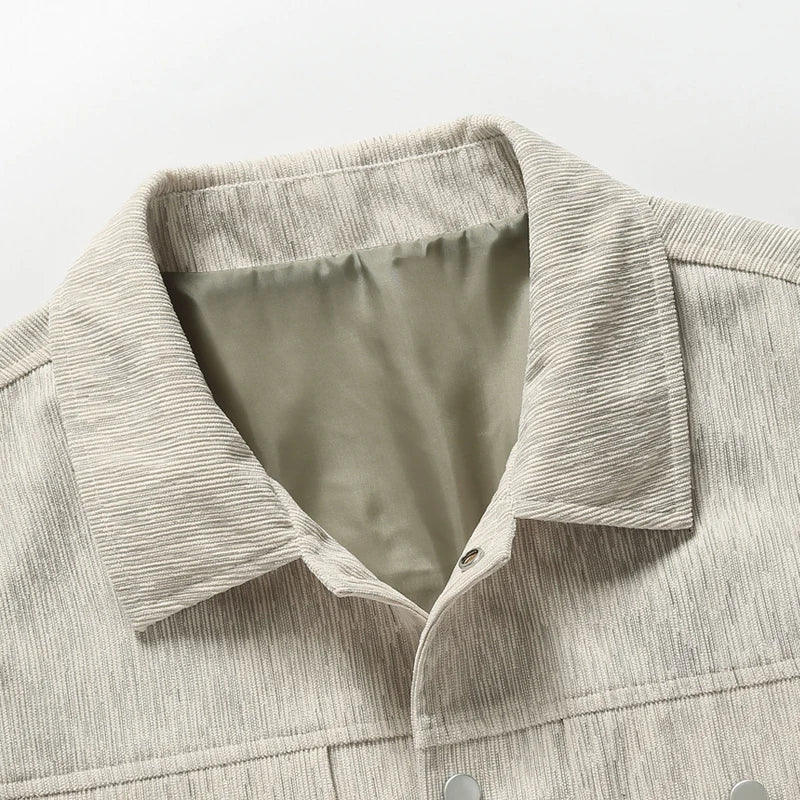 Herre Sommerjakke Ribbede Detaljer Letvægtsdesign 3