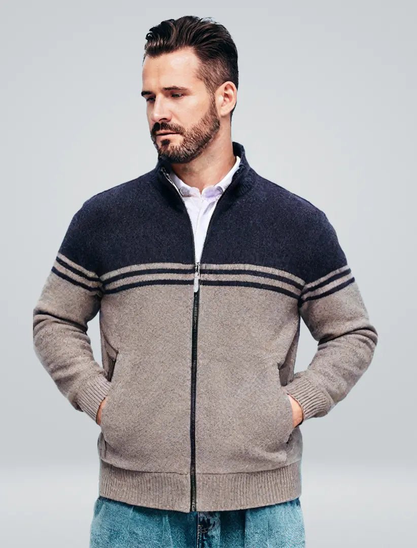 Herre Strikket Sweater Klassisk Stil 1