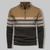Herre Striktrøje Quart Zipper Noors Mønster Blød Stof 3