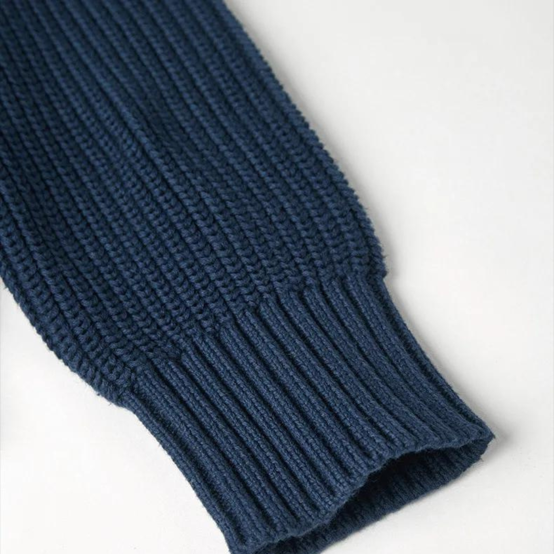 Herre Striktrøje med Ribbet Design og Zip Hals 7