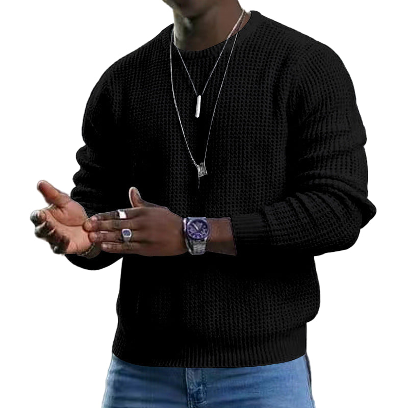 Herre Striktrøje med Rund Hals og Lange Ærmer 4