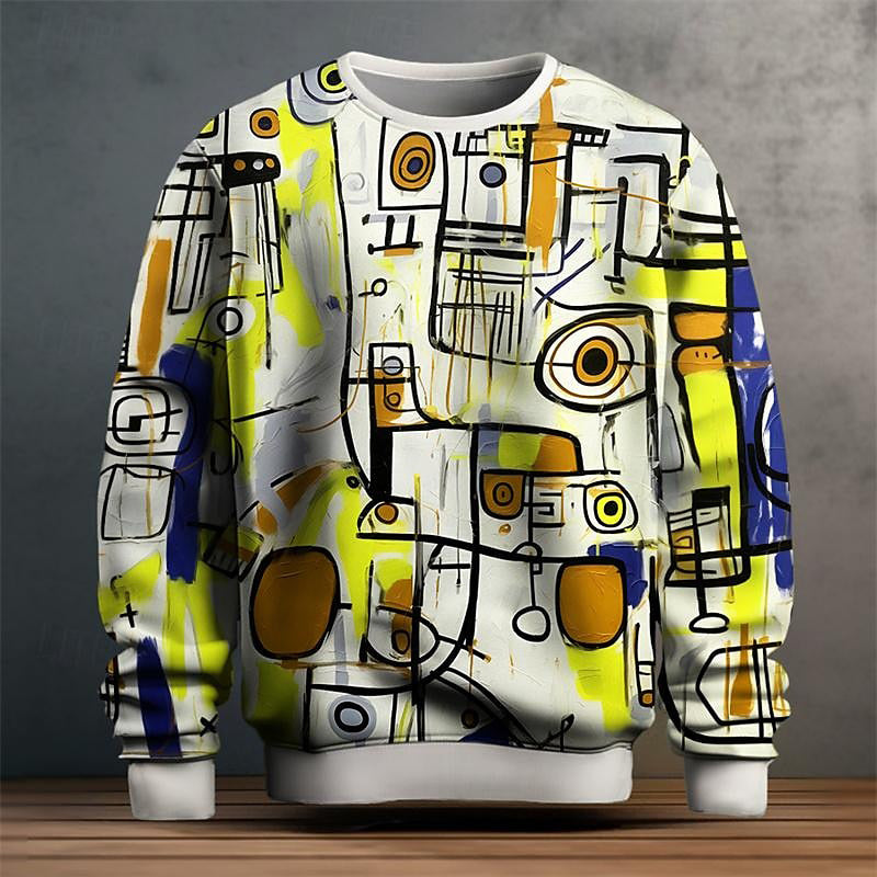 Herre Sweater med Geometrisk Mønster 2
