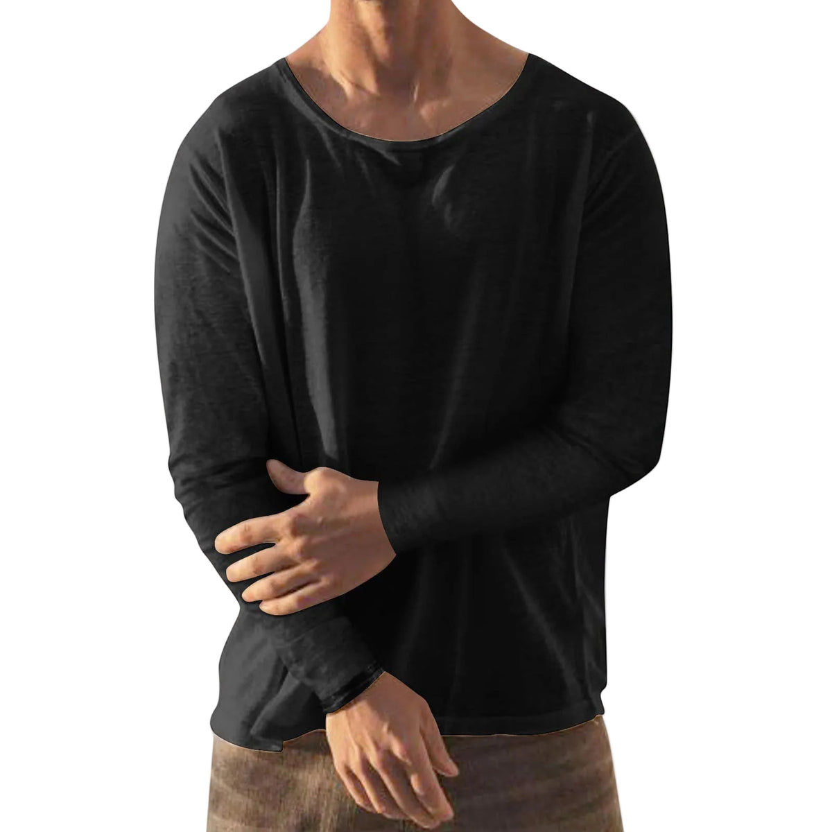 Herre T-shirt med Rund Hals og Moderne Stil 0