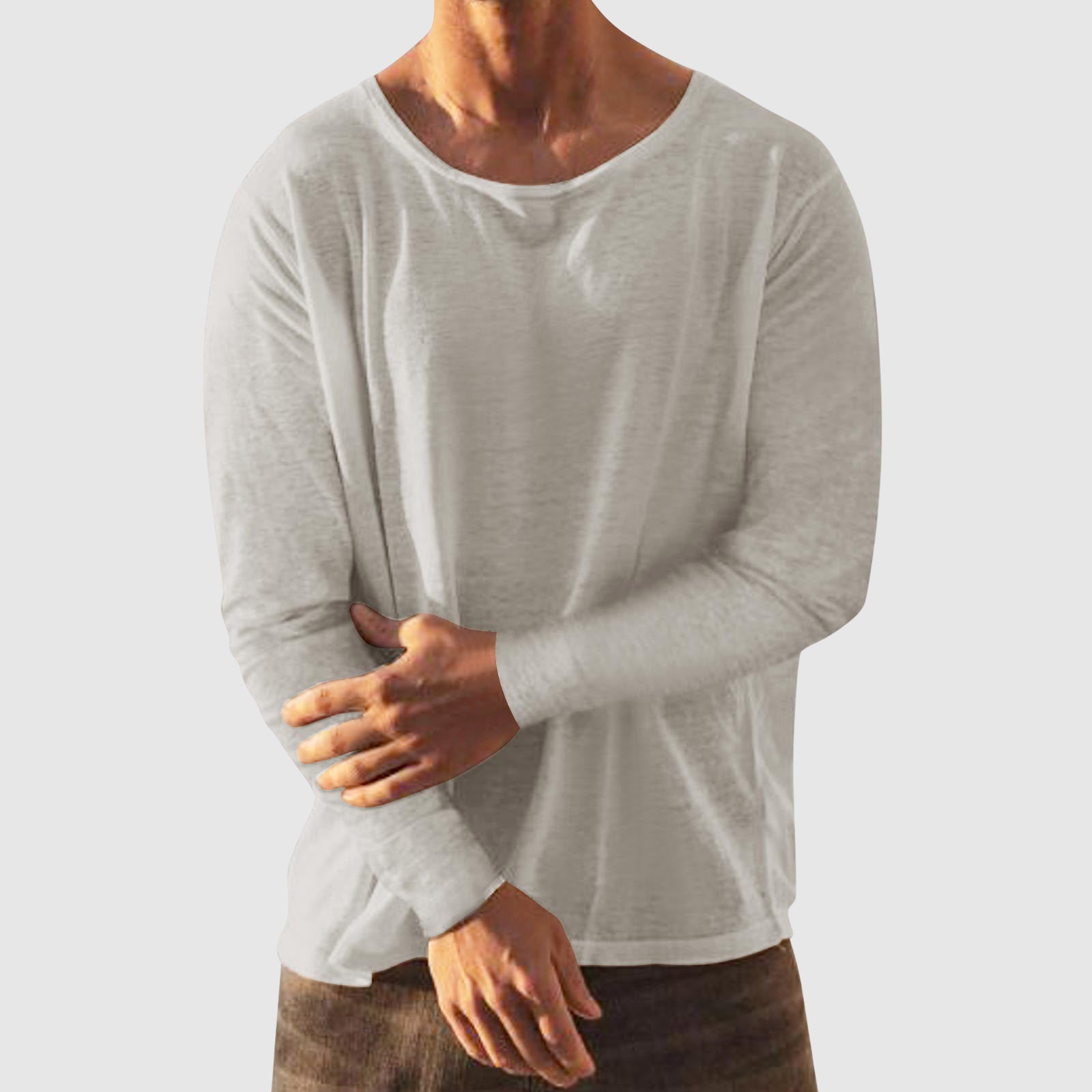 Herre T-shirt med Rund Hals og Moderne Stil 2