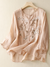 Herre T Shirt Rund Hals Retro Linned 50% Bomuld 50% Linned 6