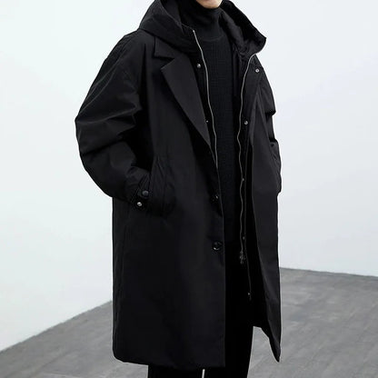 Herre Trenchcoat med Hætte 6