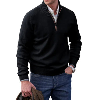 Herre Trøje Klassisk Pullover Med Justerbar Lynlåskrave 3