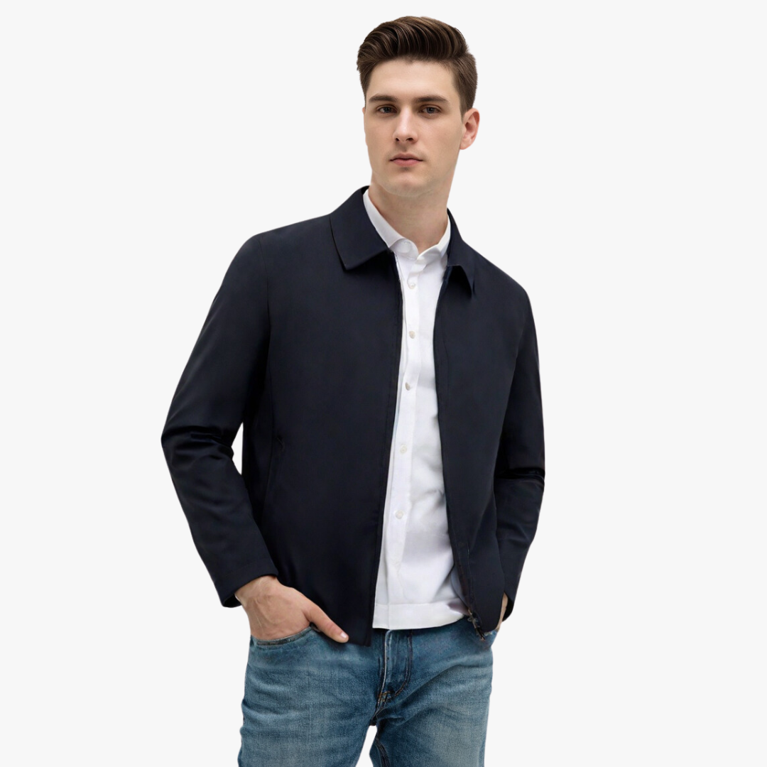 Herre Vinterjakke Justerbar Hætte Nylon Isoleret Regular Fit 2