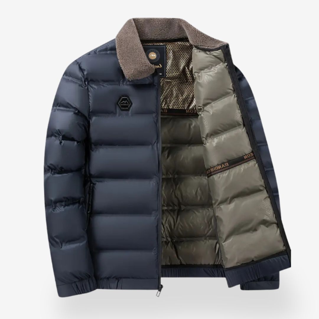Herre Vinterjakke Pilot Design med Aftagelig Krave 1