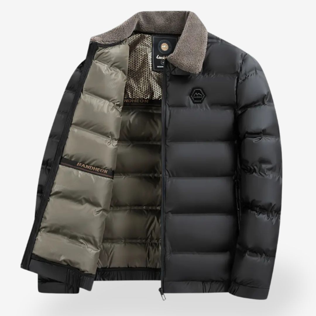 Herre Vinterjakke Pilot Design med Aftagelig Krave 6
