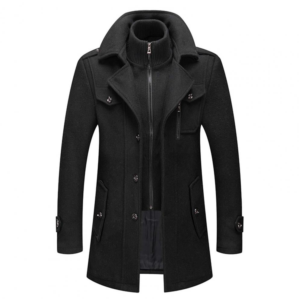 Herre Vinterjakke To-delt Tweed Komfortabel Design 0