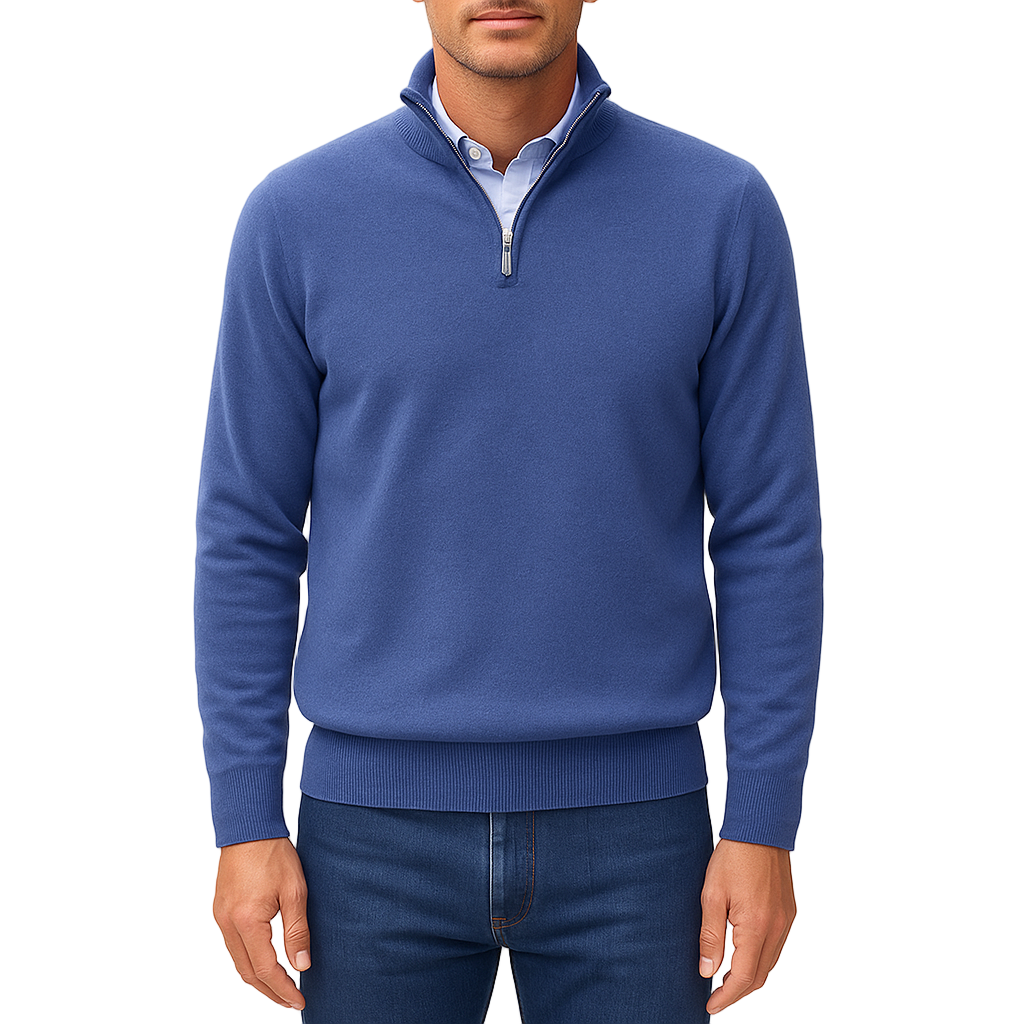 Herre Zip Krave Strik Sweater Casual Stil 0
