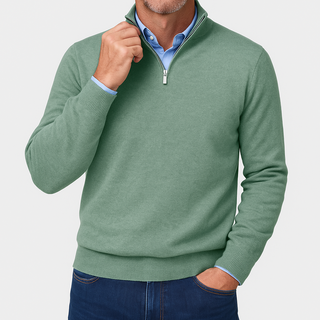 Herre Zip Krave Strik Sweater Casual Stil 11